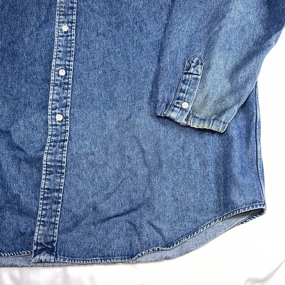 Ralph Lauren Blake Shirt Men’s Size XXL Blue Denim Button VTG *MODIFIED Sleeves - Picture 4 of 16